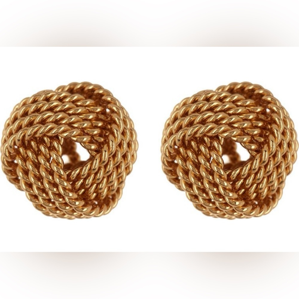 NEVER WORN!!! 18K Gold Plated Sterling Silver Textured Knot Earrings